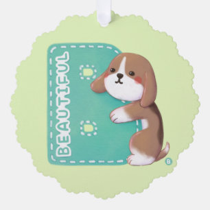 Alphabet Series: "B" Schöne Beagle Illustration Ornament Karte