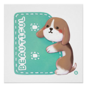 Alphabet Series: "B" Schöne Beagle Illustration Poster