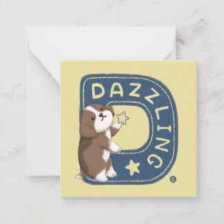 Alphabet Series: "D" Illustration des dazzling Bea Mitteilungskarte
