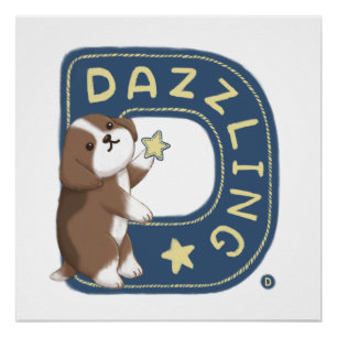 Alphabet Series: "D" Illustration des dazzling Bea Poster