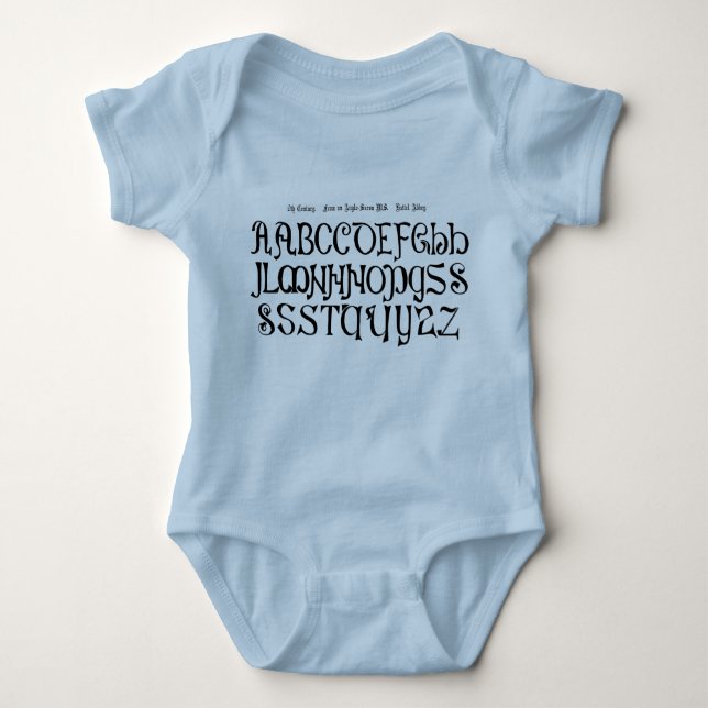 Alphabet-Shirt Baby Strampler (Vorderseite)