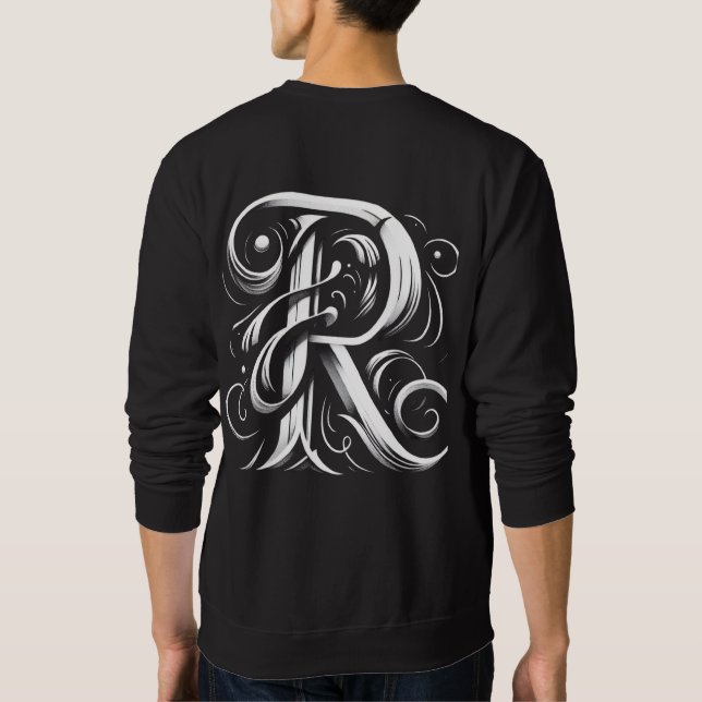 Alphabet Shirt mit Letter R Basic Sweatshirt (Rückseite)