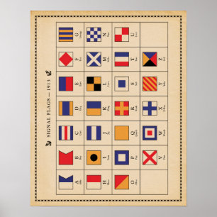 Alphabet Signal Flag Poster