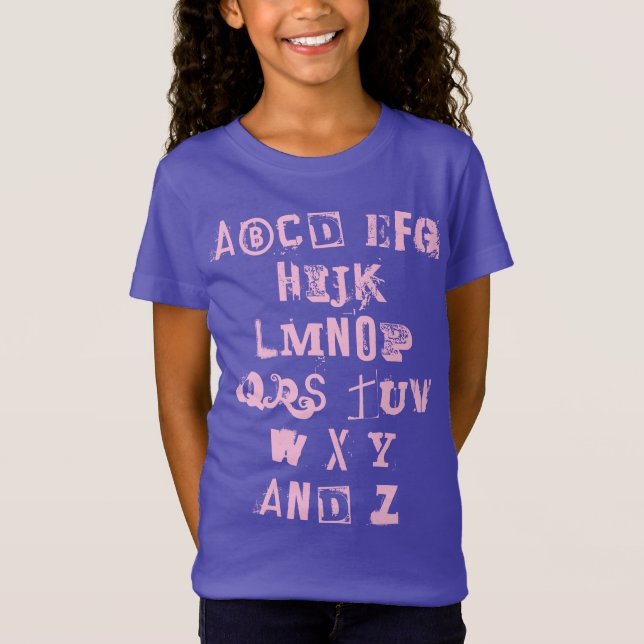 Alphabet Song (Not leidende Briefe) Girls T - Shir T-Shirt (Vorderseite)