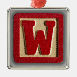 Alphabet-Spielzeug-Block W Silbernes Ornament