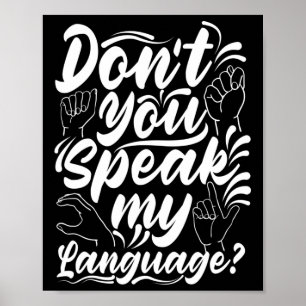 Alphabet sprichst du nicht meine amerikanische Sin Poster