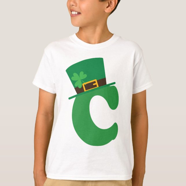 Alphabet St. Patricks Tagesdes buchstabe-C T-Shirt (Vorderseite)