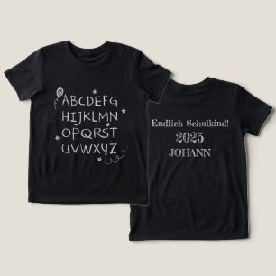 Alphabet Sterne weiß - Tafel Kreide Einschulung Tri-Blend Shirt