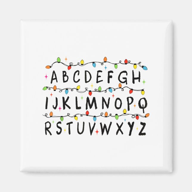 Alphabet Stranger Christmas 2025 Lights Boys Girls Magnet (Vorne)