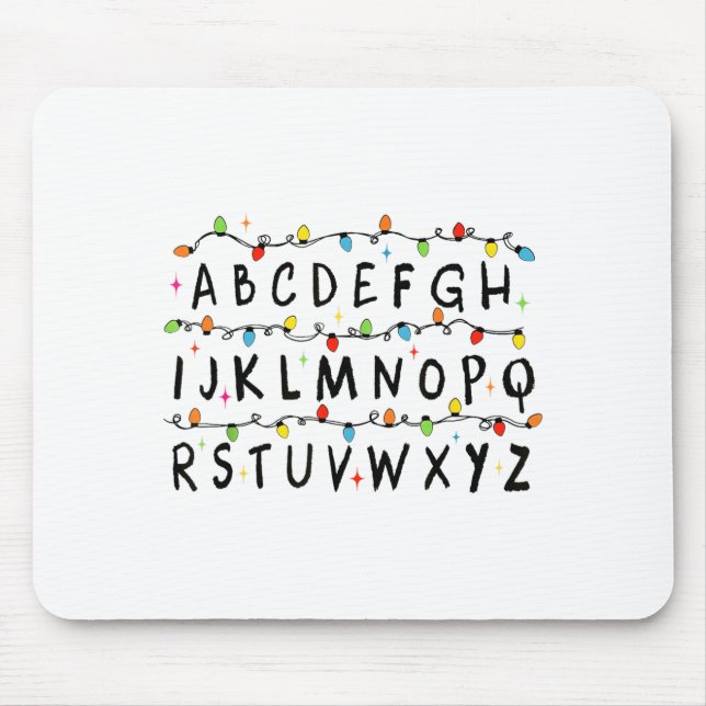 Alphabet Stranger Christmas 2025 Lights Boys Girls Mousepad (Vorne)