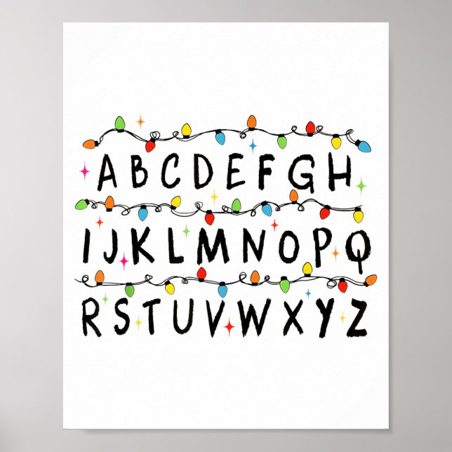 Alphabet Stranger Christmas 2025 Lights Boys Girls Poster (Vorne)