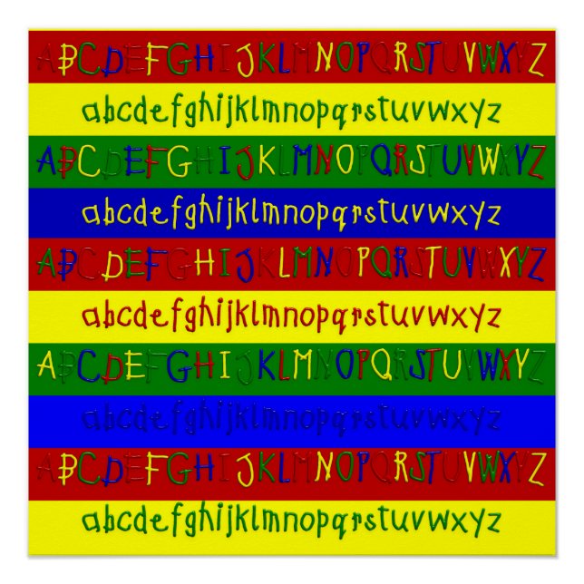 Alphabet Strips-20 x 20 Wall Poster (Vorderseite)