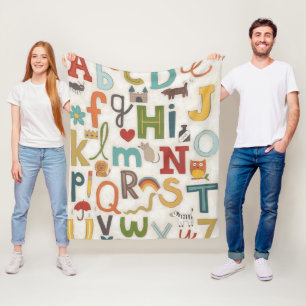 Alphabet-Suppe Fleecedecke