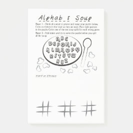 Alphabet-Suppen-Spiel-Auflage Post-it Klebezettel