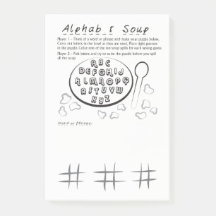 Alphabet-Suppen-Spiel-Auflage Post-it Klebezettel