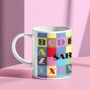 Alphabet Tasse farbiger personalisierter Name