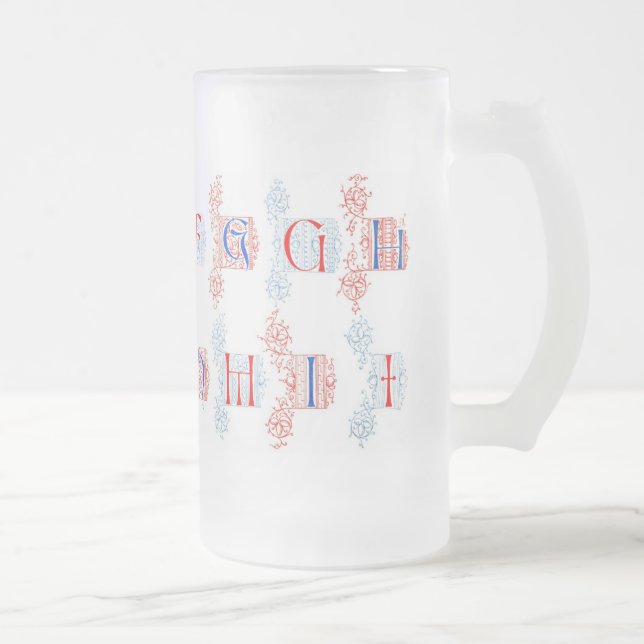 Alphabet-Tasse Mattglas Bierglas (Rechts)