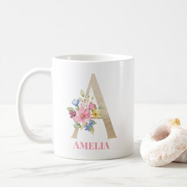 Alphabet Tasse Wasserfarbe (Mit Donut)