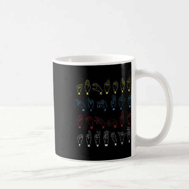 Alphabet Teacher American Sing Language Asl Chart Kaffeetasse (Rechts)