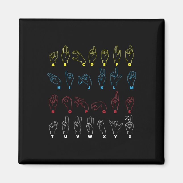 Alphabet Teacher American Sing Language Asl Chart Magnet (Vorne)