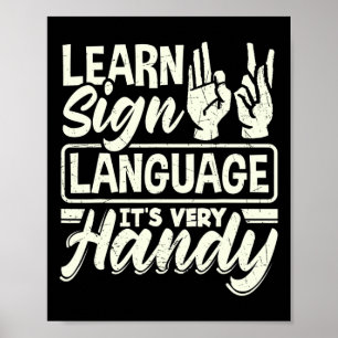 Alphabet Teacher American Sing Language - seine se Poster