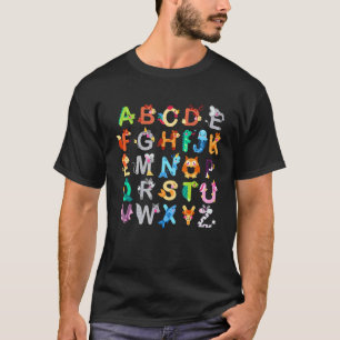 Alphabet Tier Abcs Lernen Schule Lehrer T-Shirt