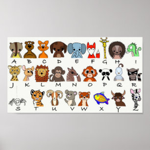 Alphabet-Tiere Poster