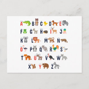 Alphabet Tiere - super niedlich! Postkarte