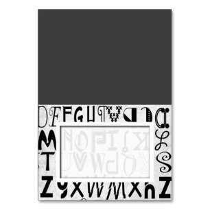 Alphabet Typografy Tented Name Platzkarten Tischnummer
