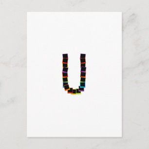 Alphabet U mit farbenfroh Postkarte