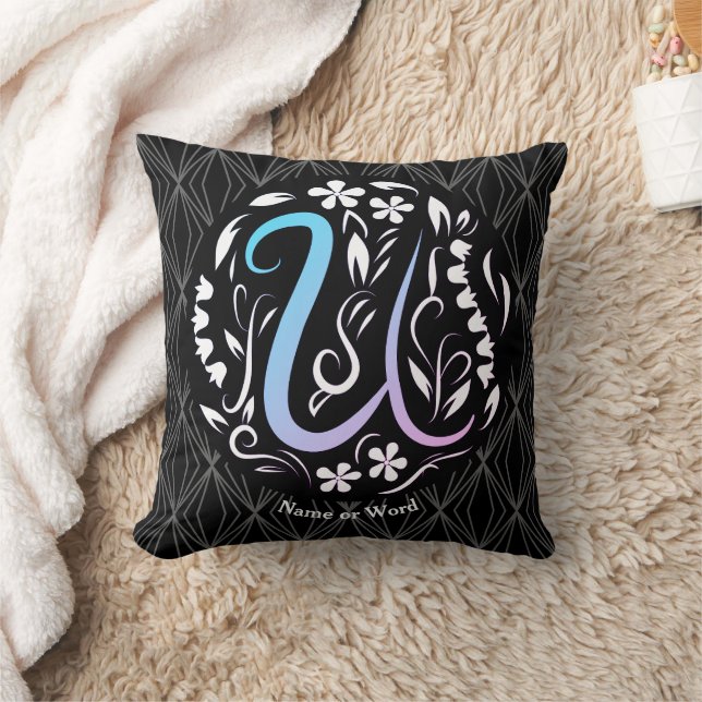 Alphabet U Monogram Handwriting Kissen (Decke)