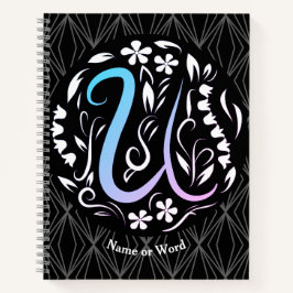 Alphabet U Monogram Handwriting Notizbuch
