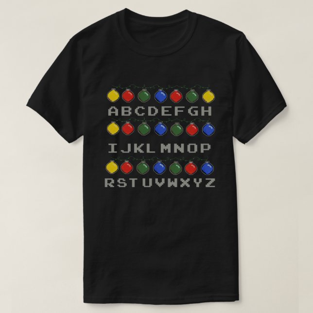 Alphabet Ugly Sweater Winter Weihnachtskinder der  T-Shirt (Design vorne)
