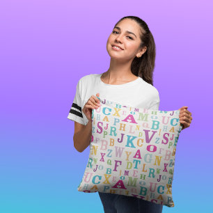 Alphabet und Briefe dekorative Kissen