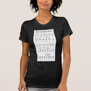 Alphabet und Zahlen der amerikanischen Gebärdenspr T-Shirt