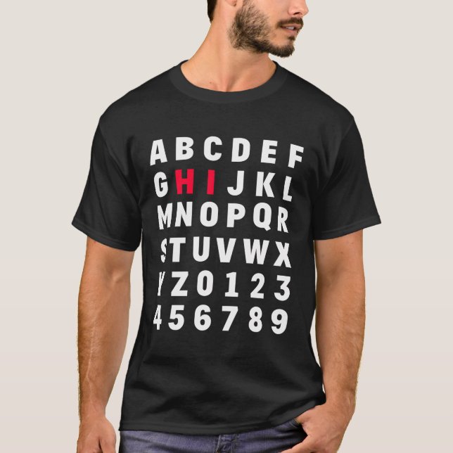 Alphabet und Zahlen Kinder Lehrer Abcs Hi T-Shirt (Vorderseite)