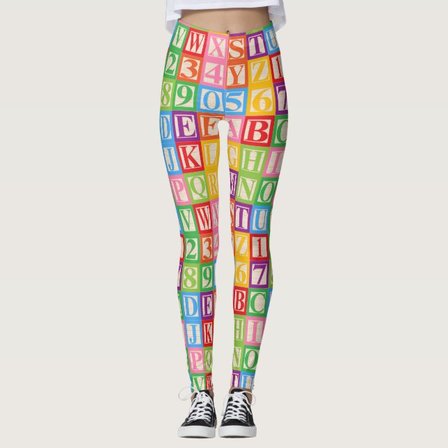 Alphabet und Zahlen Leggings (Vorderseite)