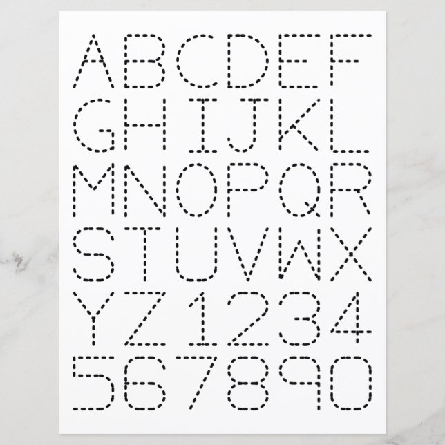 Alphabet- und Zahlenverfolgungsblätter (Vorderseite)