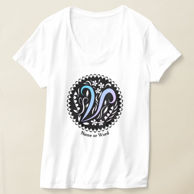 Alphabet V Monogram Handwriting T-Shirt (Ablage )