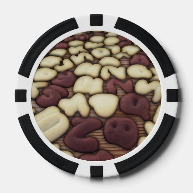 Alphabet Vanilla und Schokolade Cookies Biscuits Pokerchips (Vorderseite)