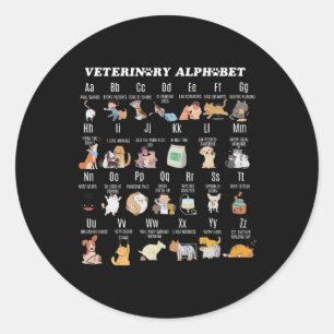 Alphabet Vet Nurse Student Sch Runder Aufkleber