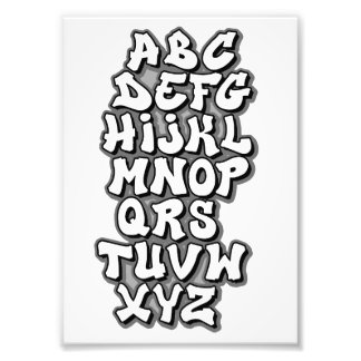 Alphabet White / Grey Fotodruck
