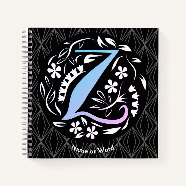 Alphabet Z Monogram Handwriting Notizbuch (Vorderseite)