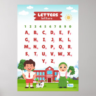 Alphabet & Zahlen Bildung Poster