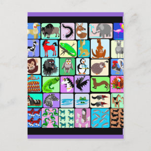 Alphabete Tiere Postkarte