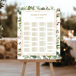 ALPHABETICAL ORDER Botanical Holiday Seating Chart Poster