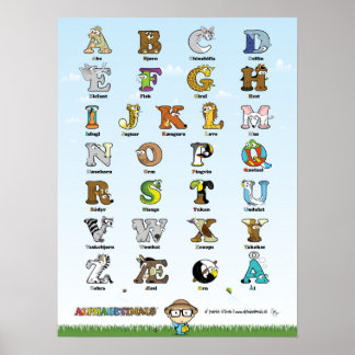 Alphabetimals Plakat - Dansk-Version