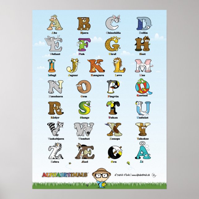 Alphabetimals Plakat - Dansk-Version (Vorne)