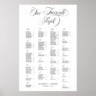 Alphabetisch unsere Lieblings-Leute Elegante Hochz Poster