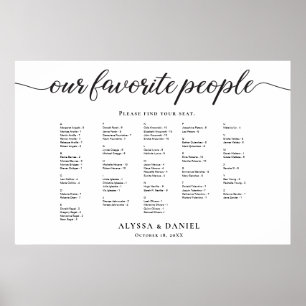 Alphabetisch unsere Lieblings-Leute Hochzeit Poster